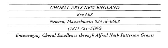 Choral Arts New England traditional letterhead